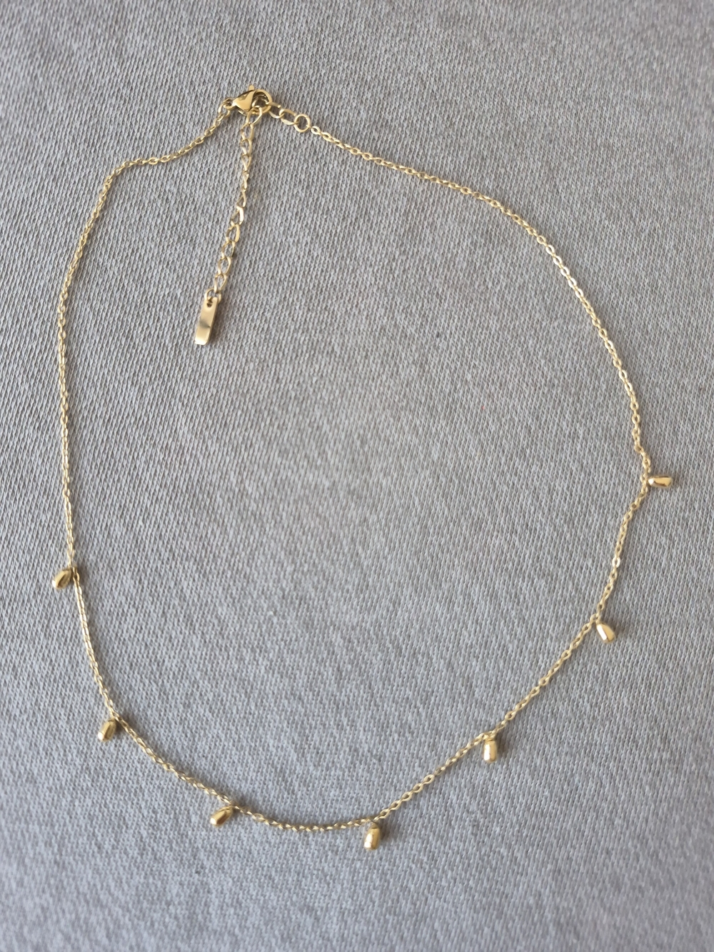 Delicate Gold Dangle Bead Necklace - Women Jewelry
